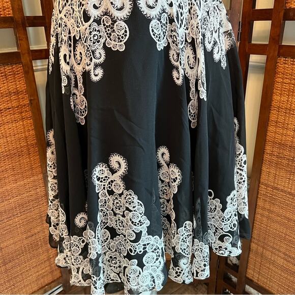 Karen Millen Black Gray Silk Cocktail Dress Lined Sleeveless Size 8 - Picture 4 of 12